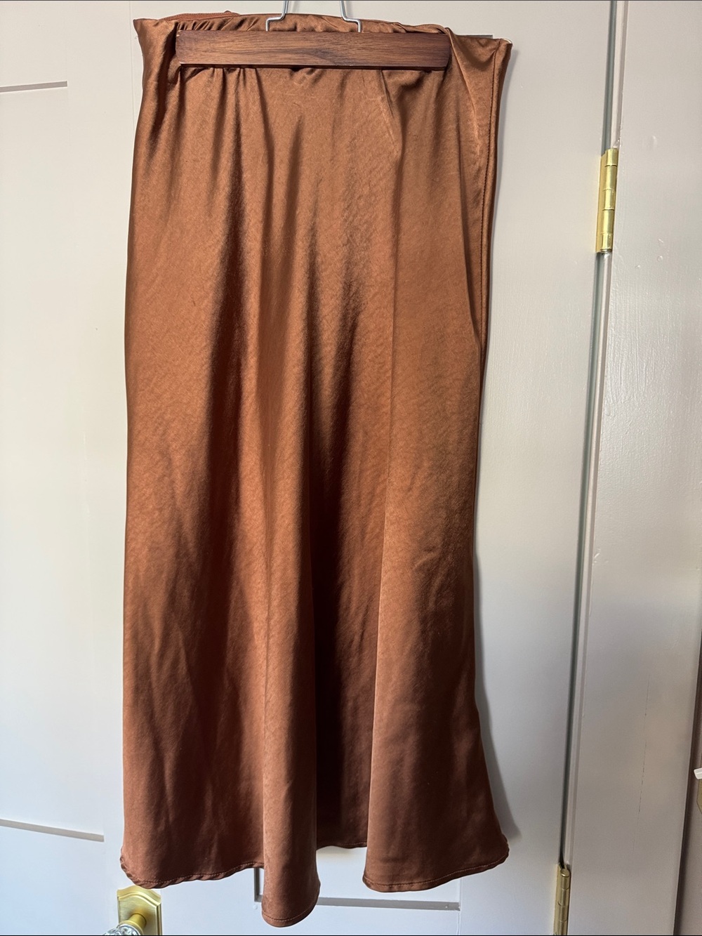 OAK + FORT Copper Satin Maxi Skirt